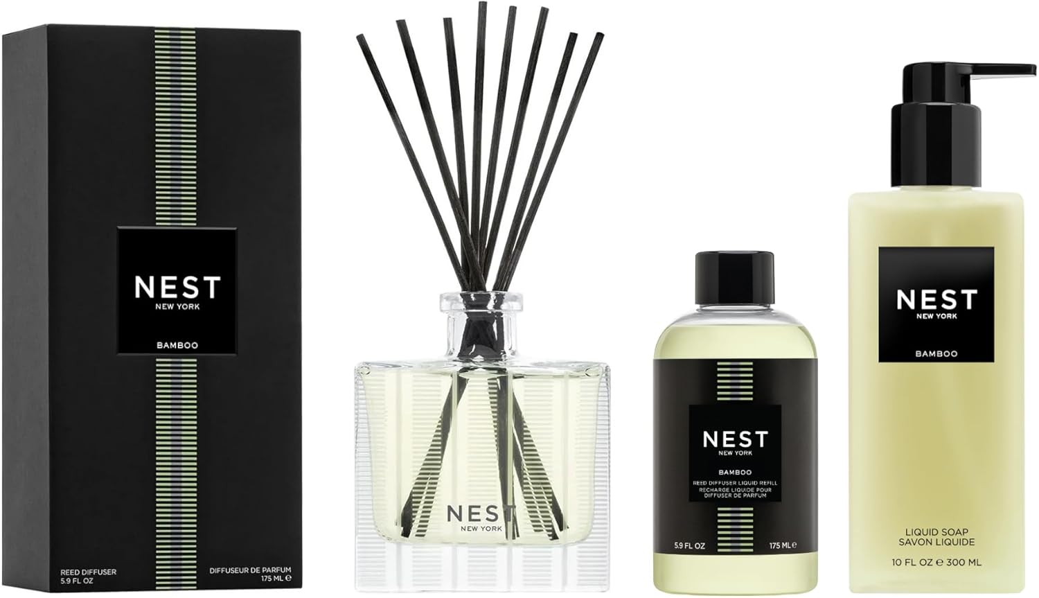 Bamboo Reed Diffuser Set with Refill and Liquid Soap
