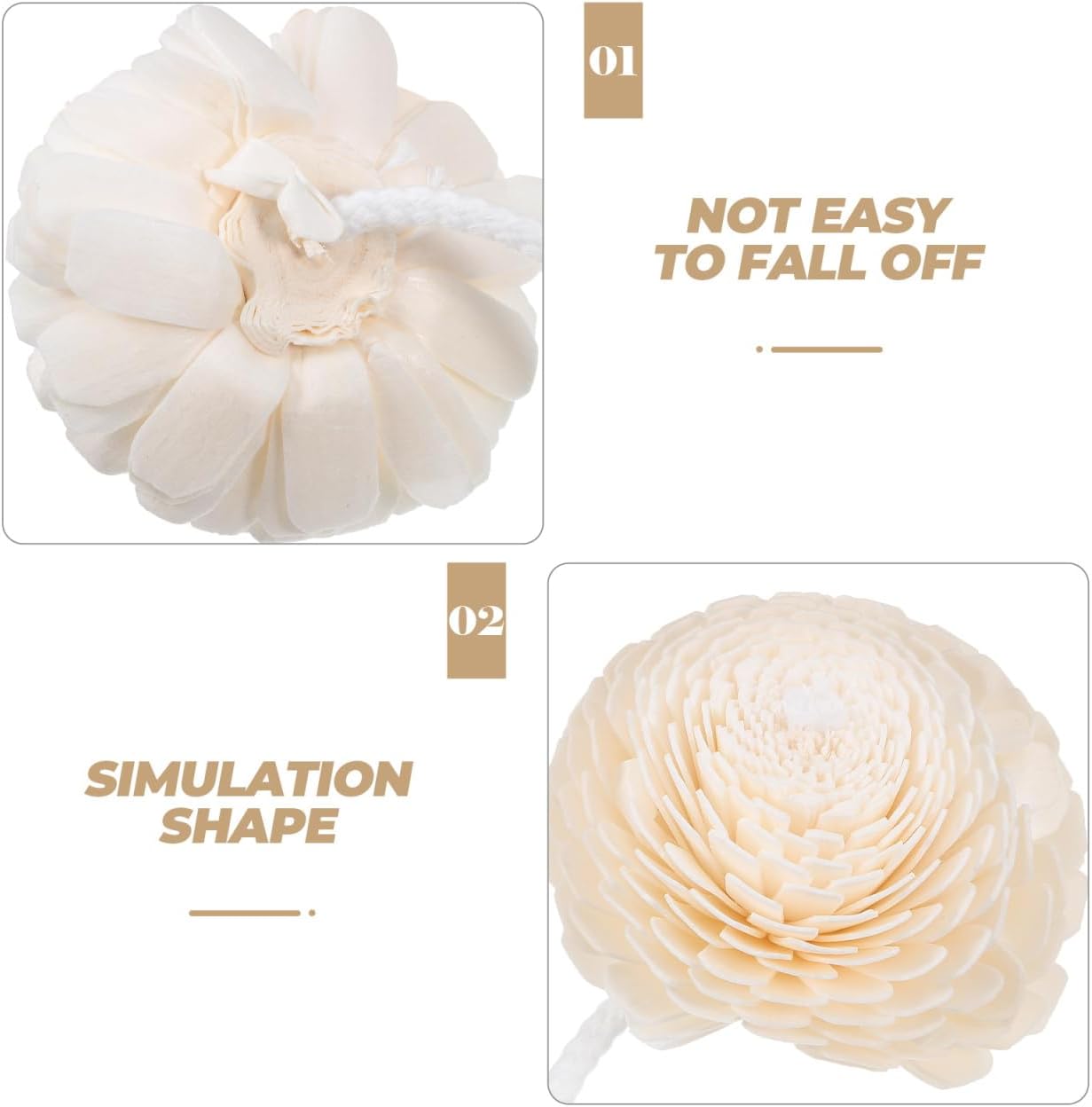 2pcs Diffuser Flowers with Rope for Home Decor