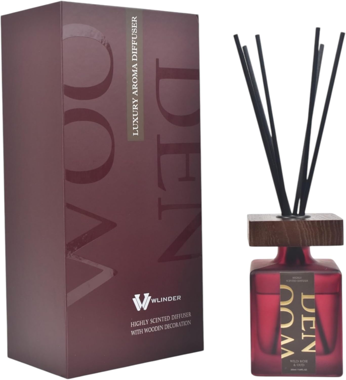 Wlinder Luxury Reed Diffuser Set 67 Oz Wild Rose
