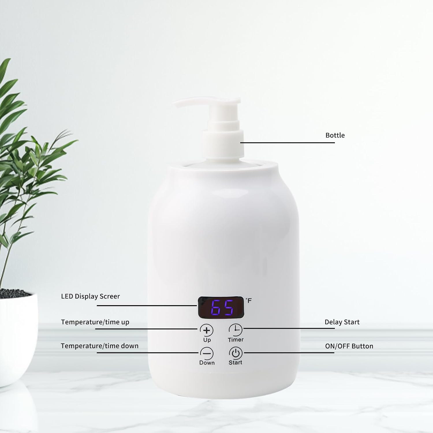 Massage Oil Warmer with 2 Bottles and Digital Timer