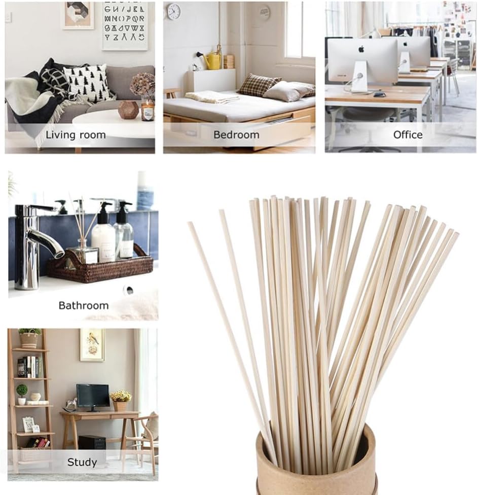 EXCEART Reed Diffuser Sticks 100pcs Natural Rattan Aroma Set