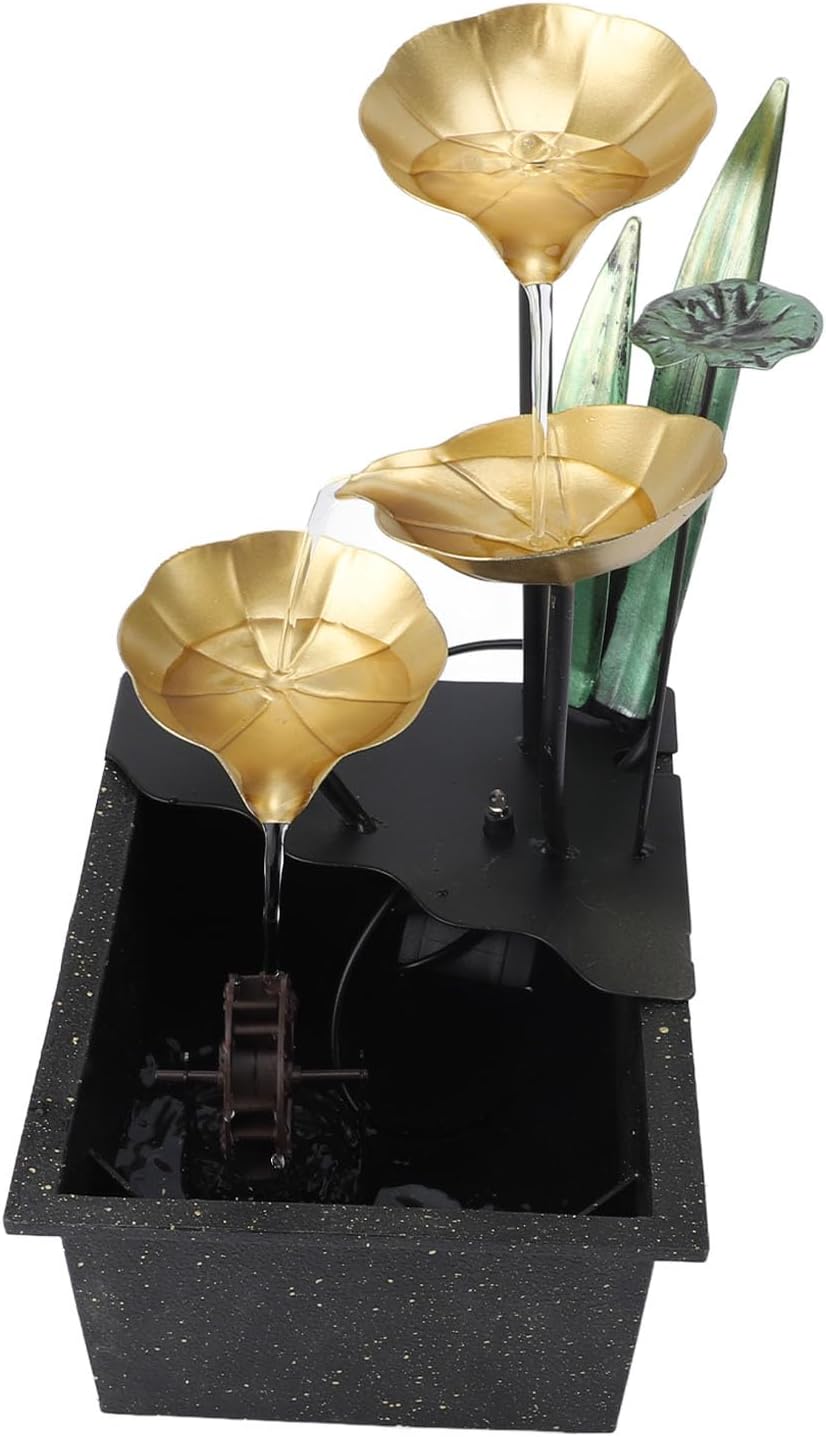 USB Tabletop Fountain with LED Desk Waterfall Decor