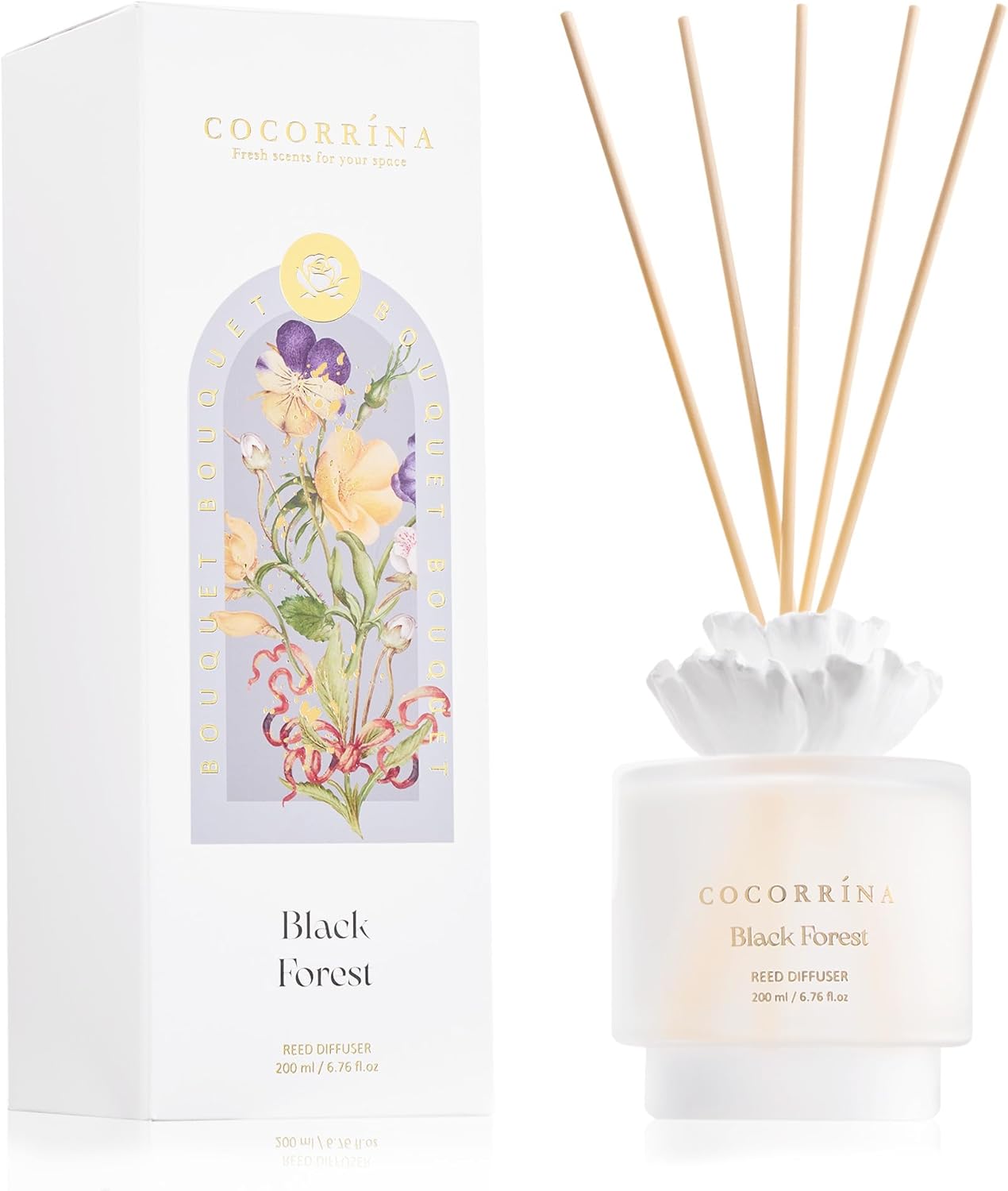 Cocorrina Gypsum Flower Diffuser Set - Black Forest Scent
