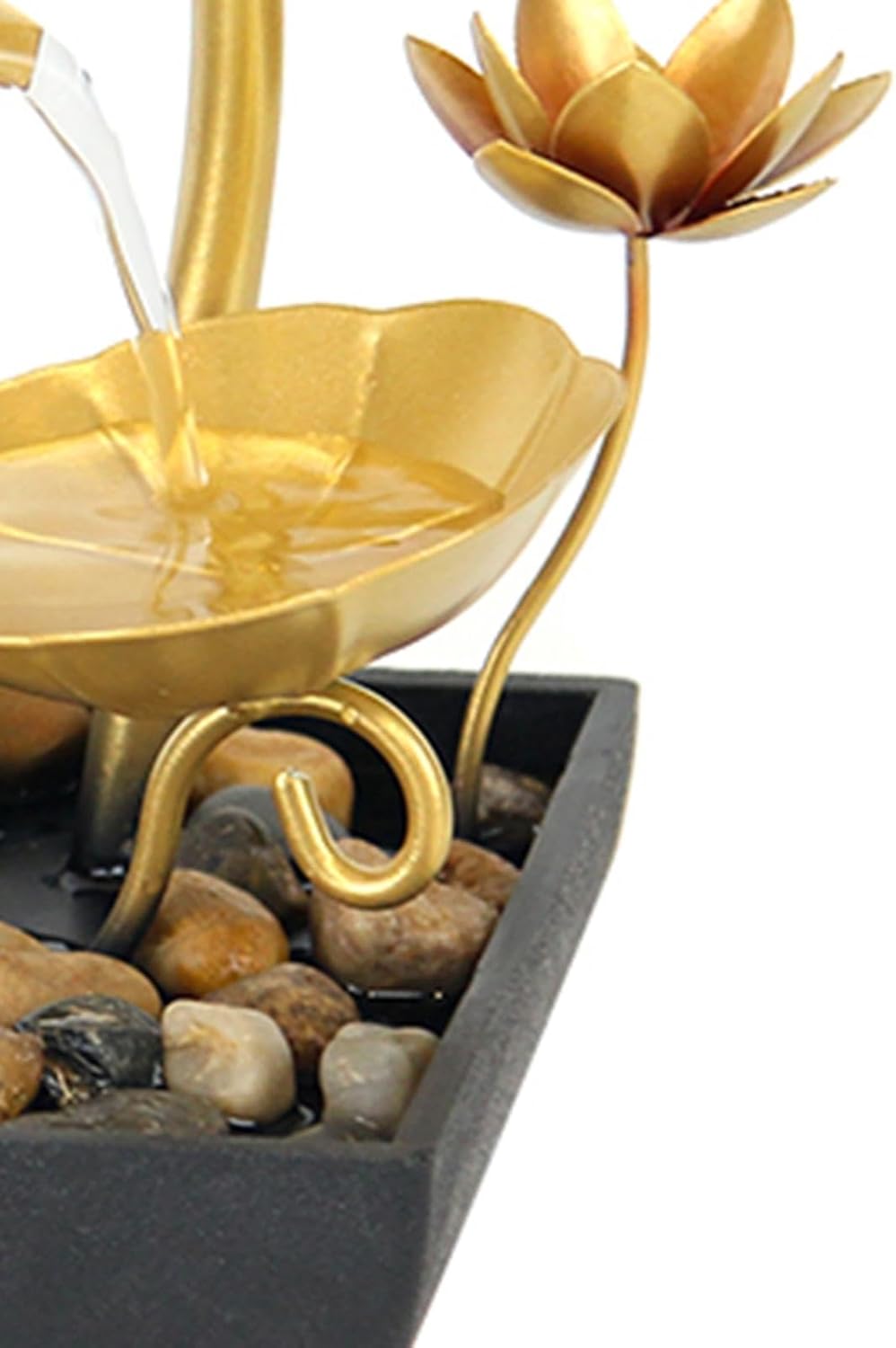 Gold 3 Tier Tabletop Water Fountain for Home Office Decor