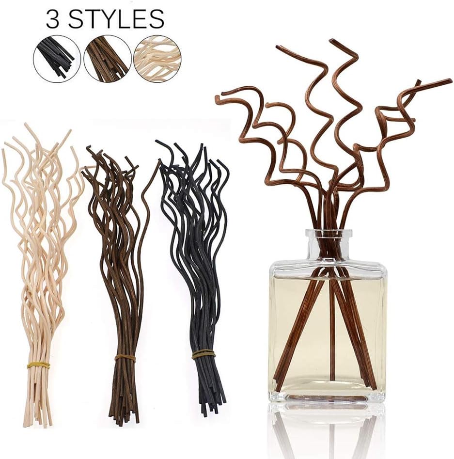20pcs Wavy Rattan Diffuser Sticks for Bedroom and Living Room