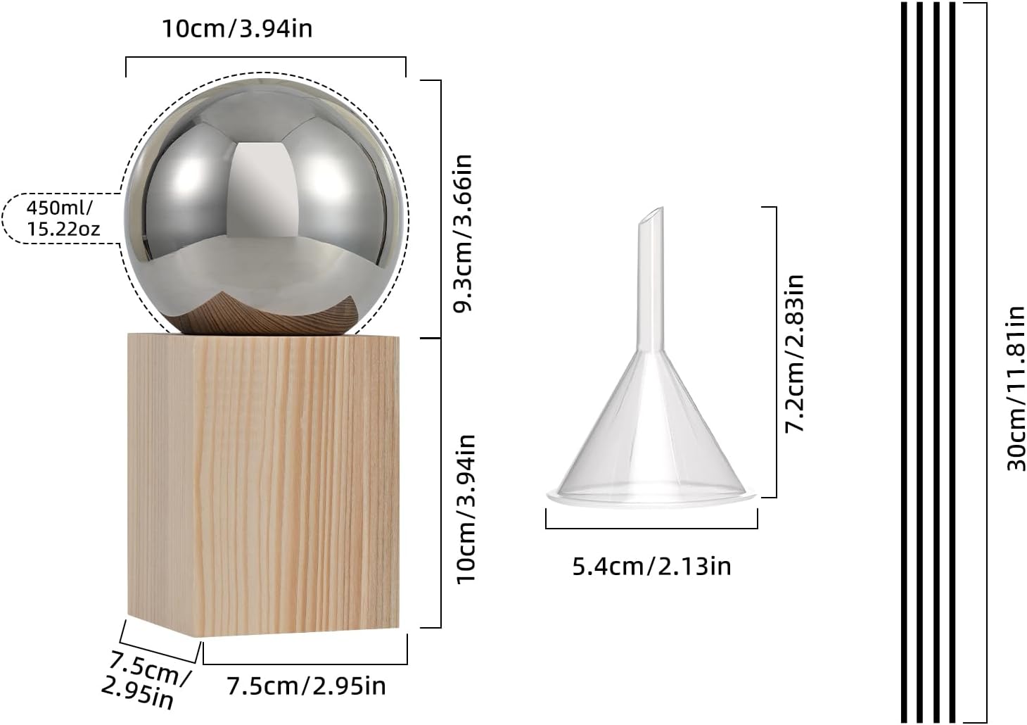 INTAY Aroma Diffuser Set with Rattan and Funnel