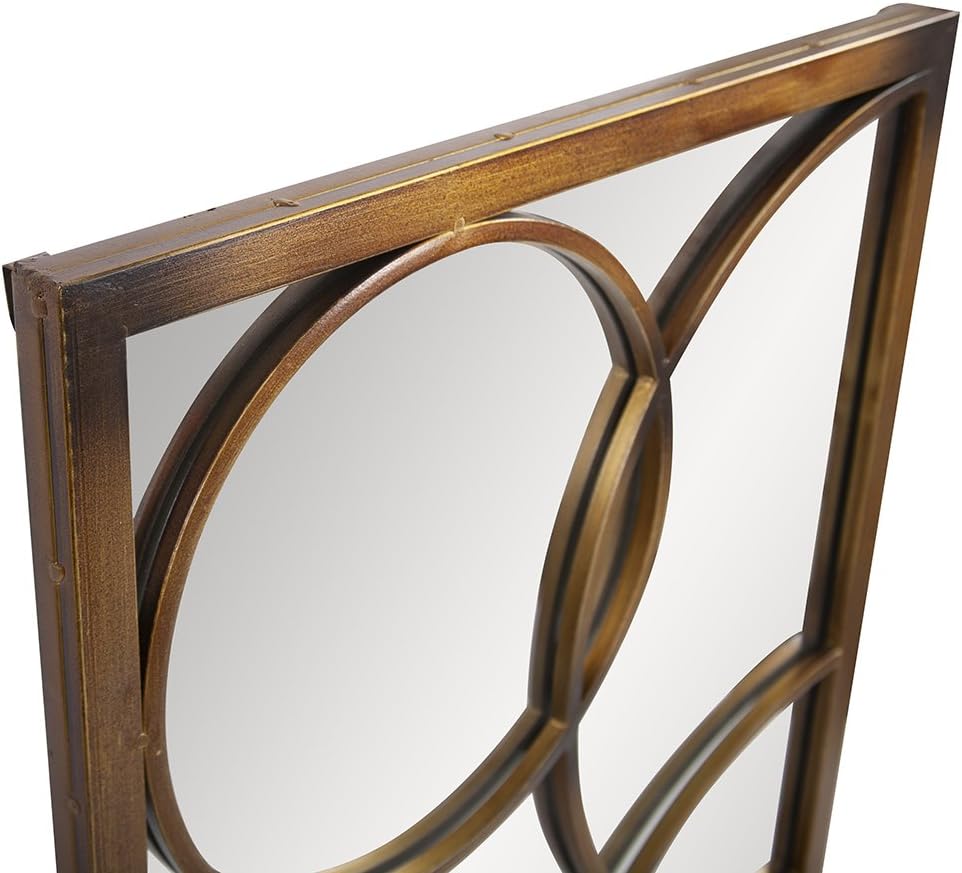 Howard Elliott Decorative Rectangular Wall Mirror in Antique Bronze