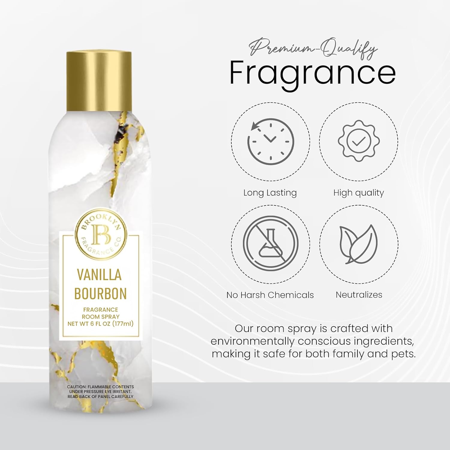 Brooklyn Fragrance Co Marble Room Spray - Vanilla Bourbon 6 Fl Oz