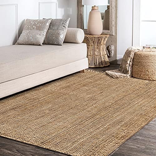 Jonathan Y NRF103A-4 Hand Woven Jute Area Rug with Fringe