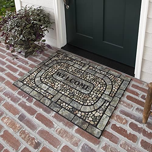 Mohawk Home Entryway Door Mat 2 x 3 All Weather Non Slip Recycled Rubber