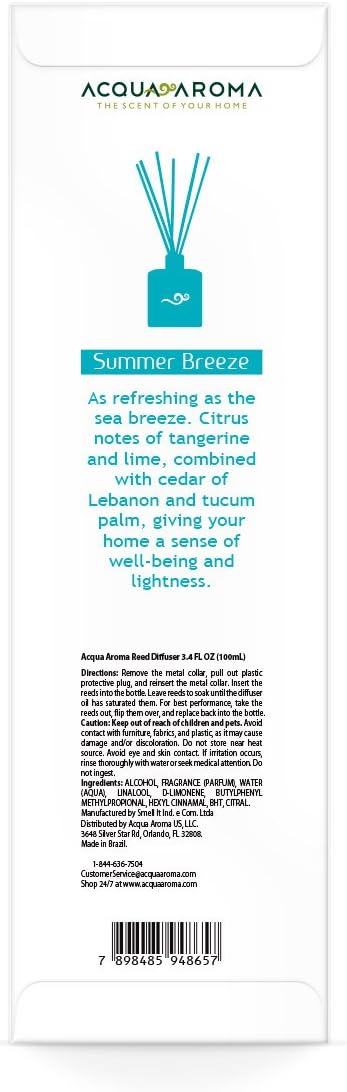 Acqua Aroma Summer Breeze Reed Diffuser 34 FL OZ