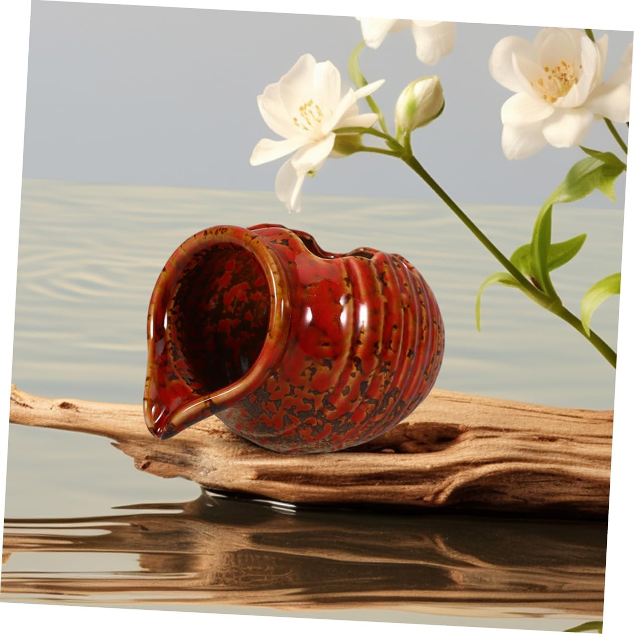 Ciieeo Ceramic Water Fountain Jar Pump for Indoor Outdoor Decor