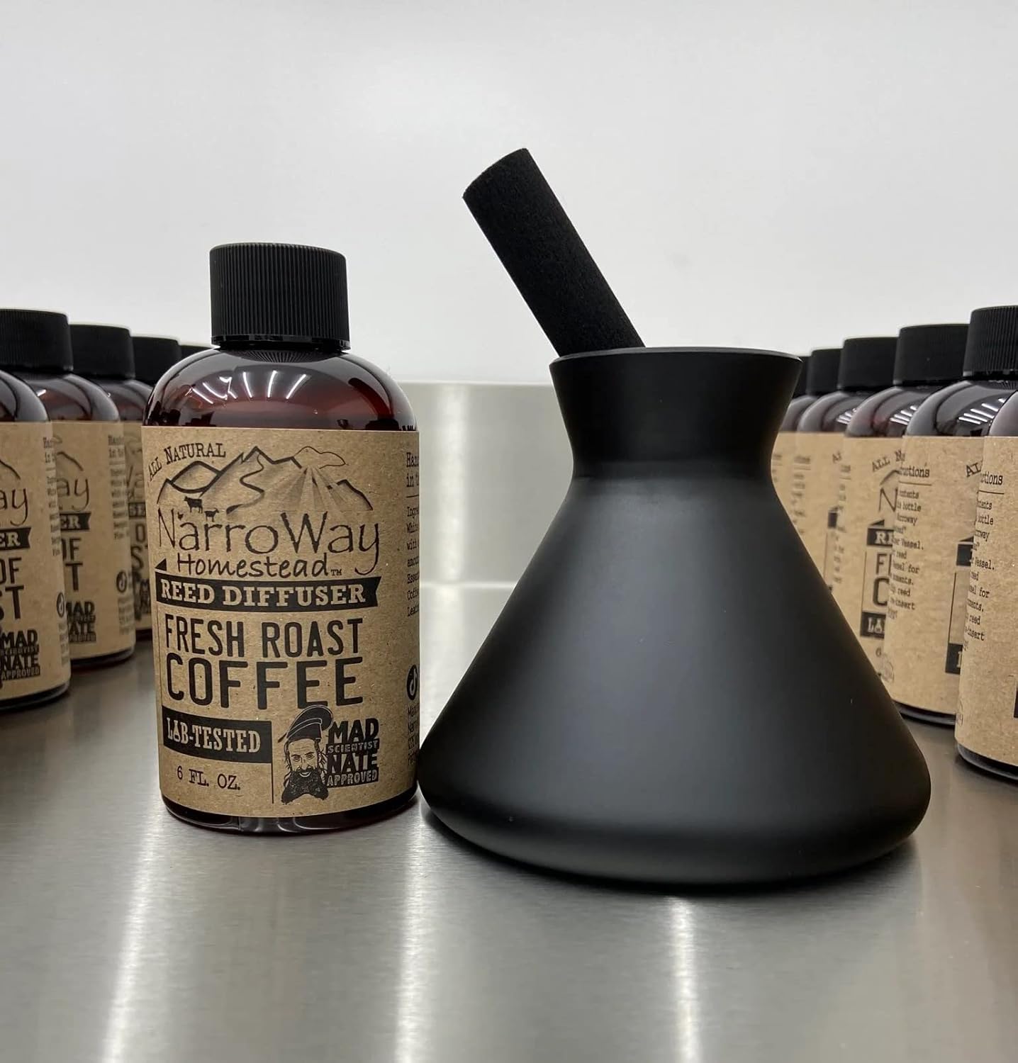NarroWay Homestead Room Diffuser Oil with Vessel and Reed - Fresh Roast Coffee