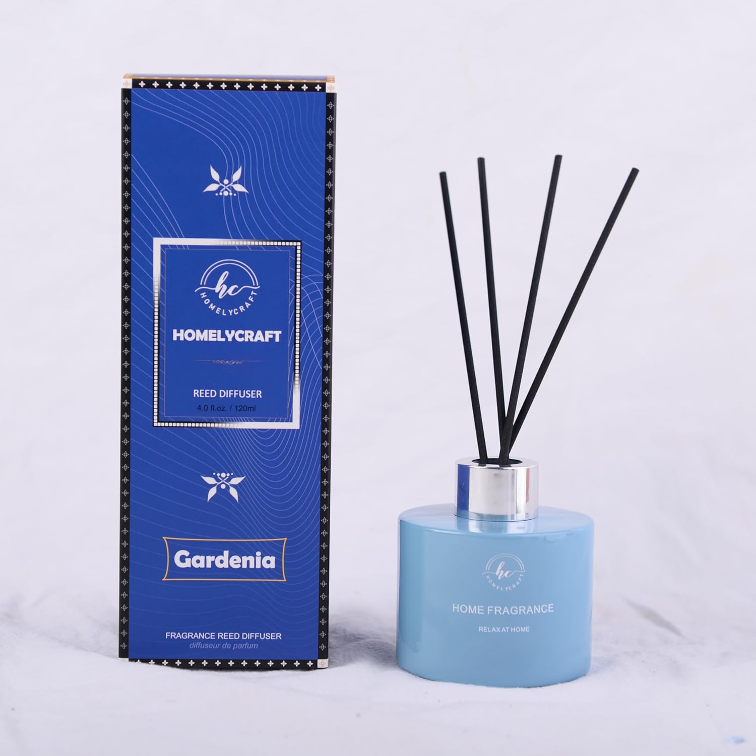 HOMELYCRAFT Reed Diffuser Set with Blue Gardenia Fragrance