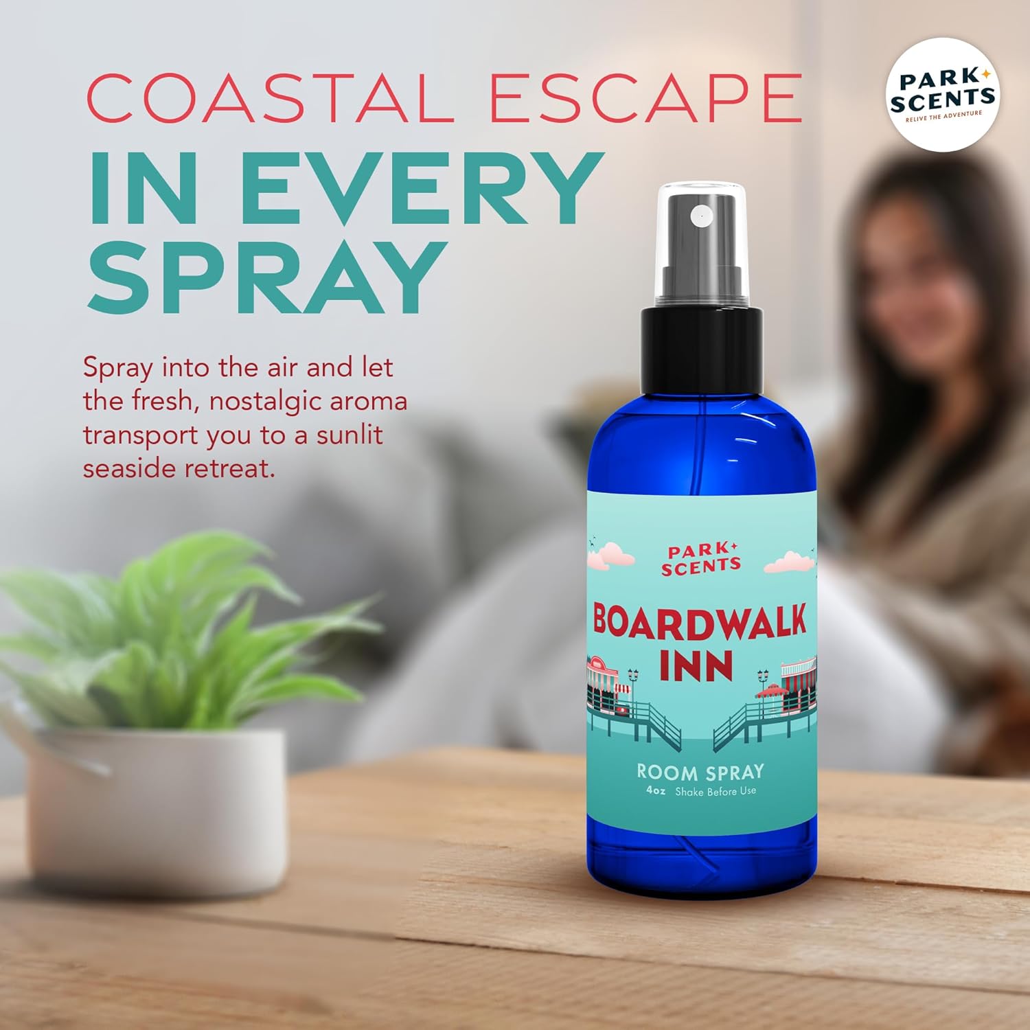 Boardwalk Inn Inspired Luxury Fragrance Room Spray Bergamot Thyme Chrysanthemum Jasmine White Tea 4oz