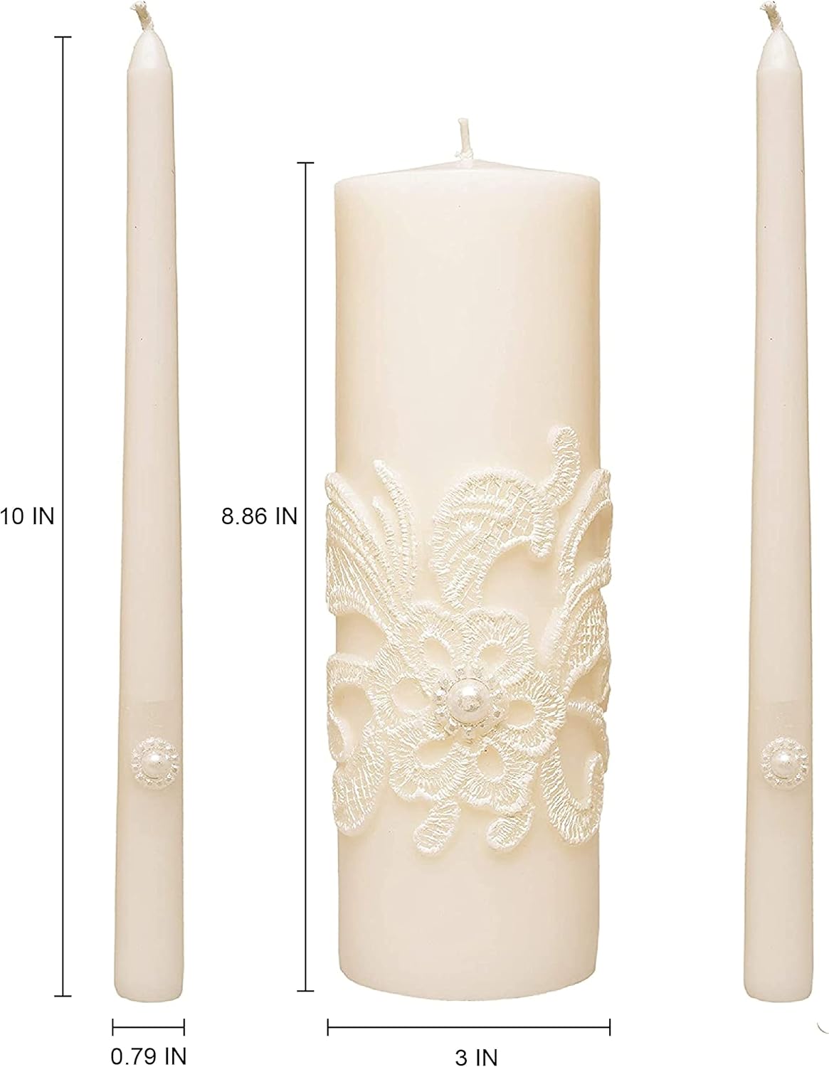 Hosley Unity Candles Set Wedding Bundle with Fragrance Gift Box