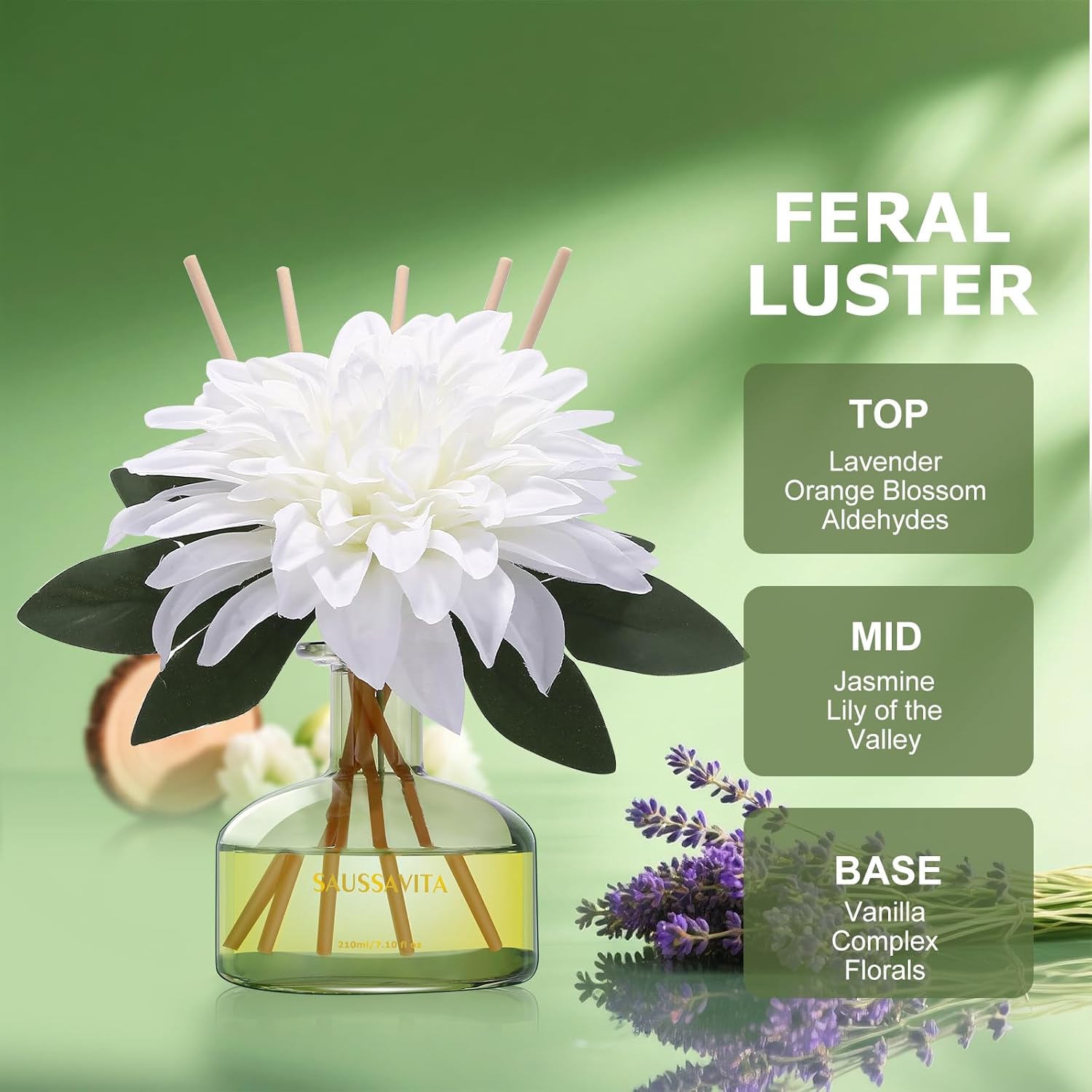 Saussavita Reed Diffusers Set with 7 Sticks