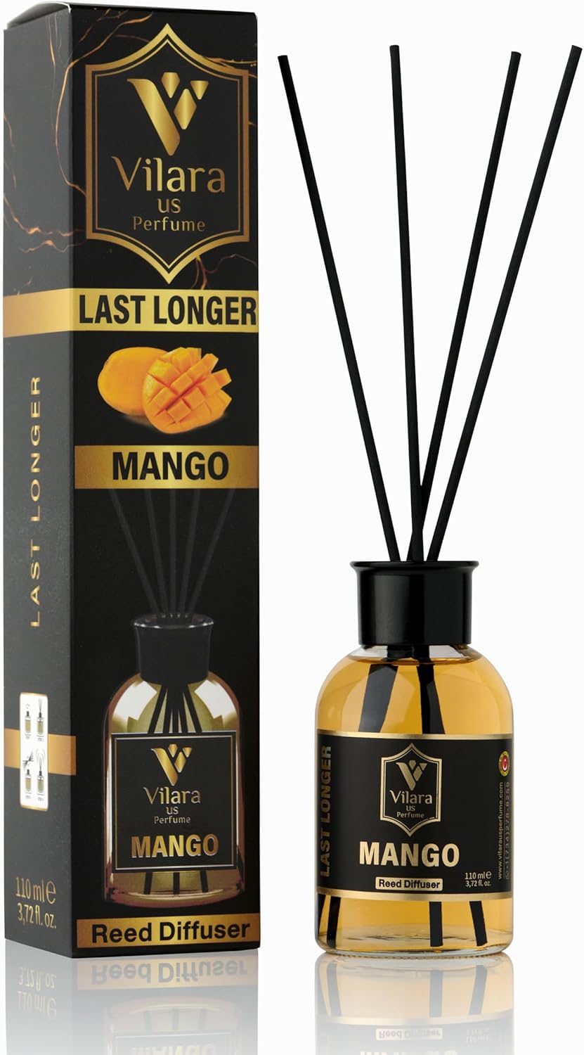 Mango Reed Diffuser Set - Tropical Scent for Home and Office