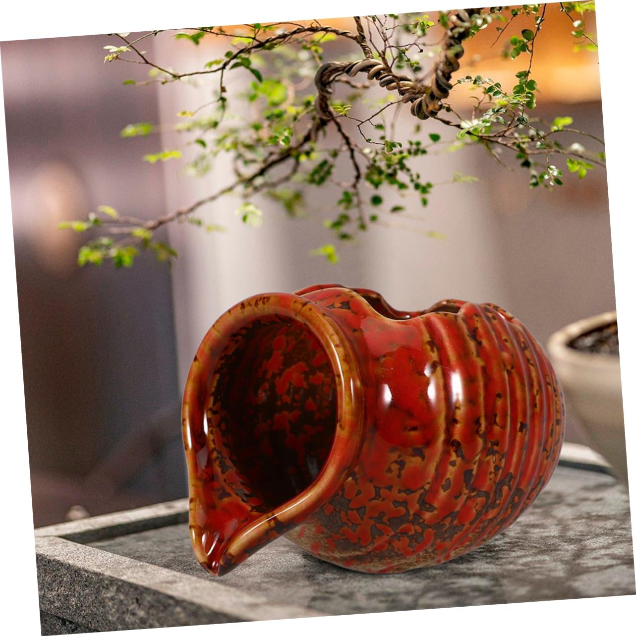 Ciieeo Ceramic Water Fountain Jar Pump for Indoor Outdoor Decor