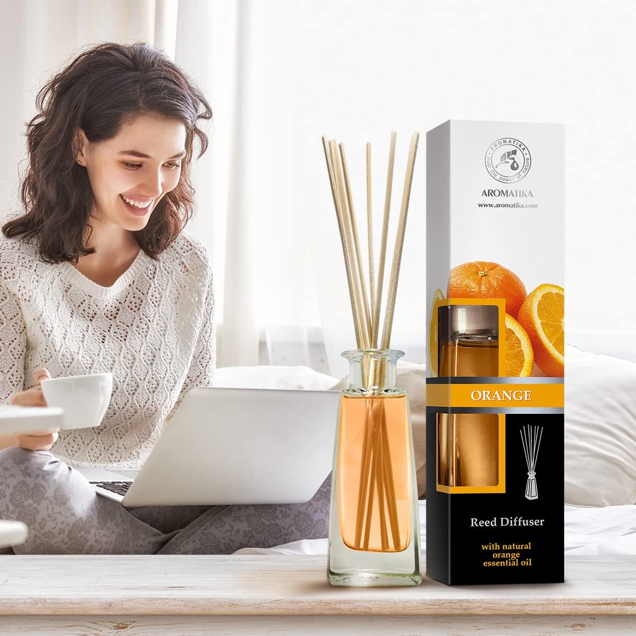 Orange Reed Diffuser - 2x34 Fl Oz - Fresh Room Fragrance