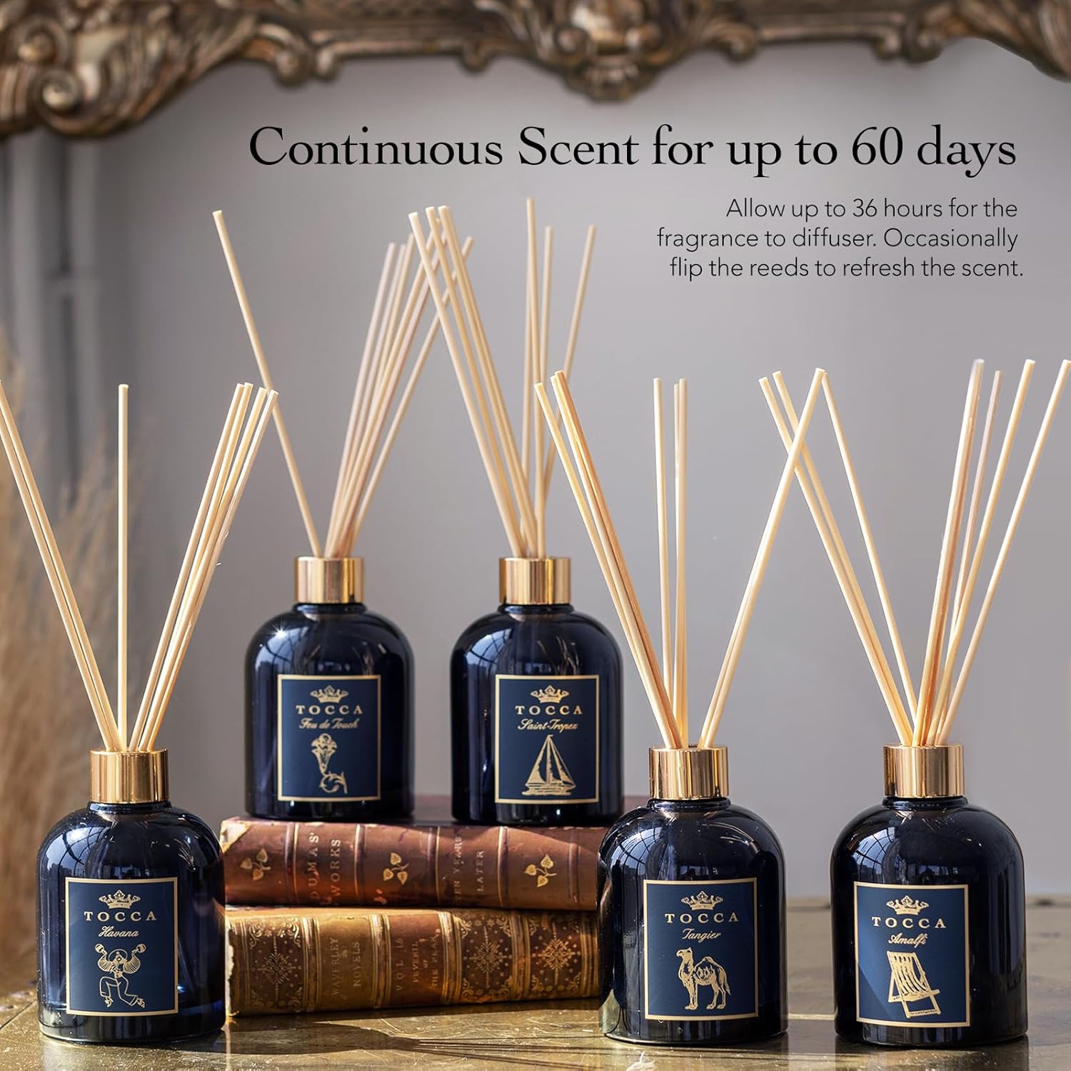 TOCCA Feu de Touch Reed Diffuser 6oz Gardenia Pomegranate
