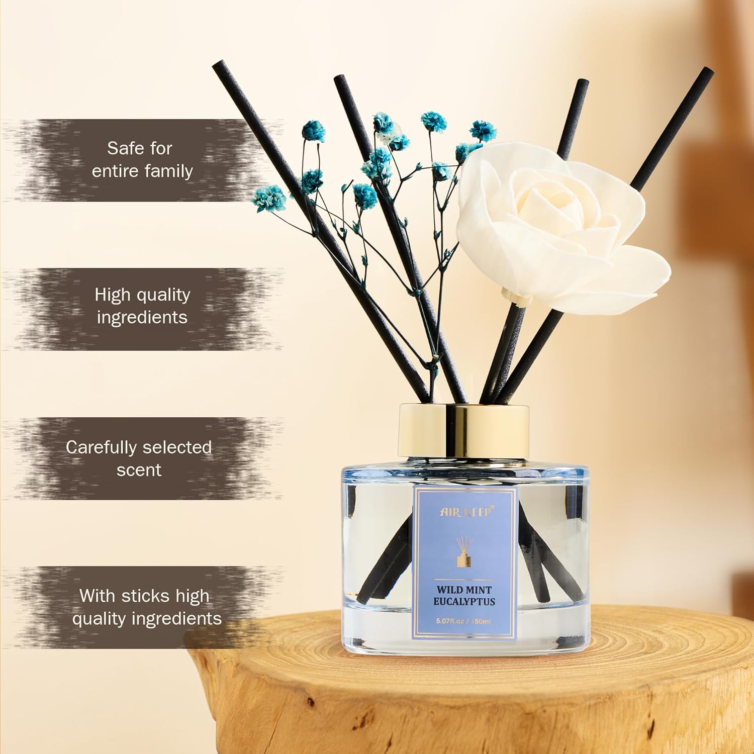 Airkeep Wild Mint Eucalyptus Reed Diffuser Set
