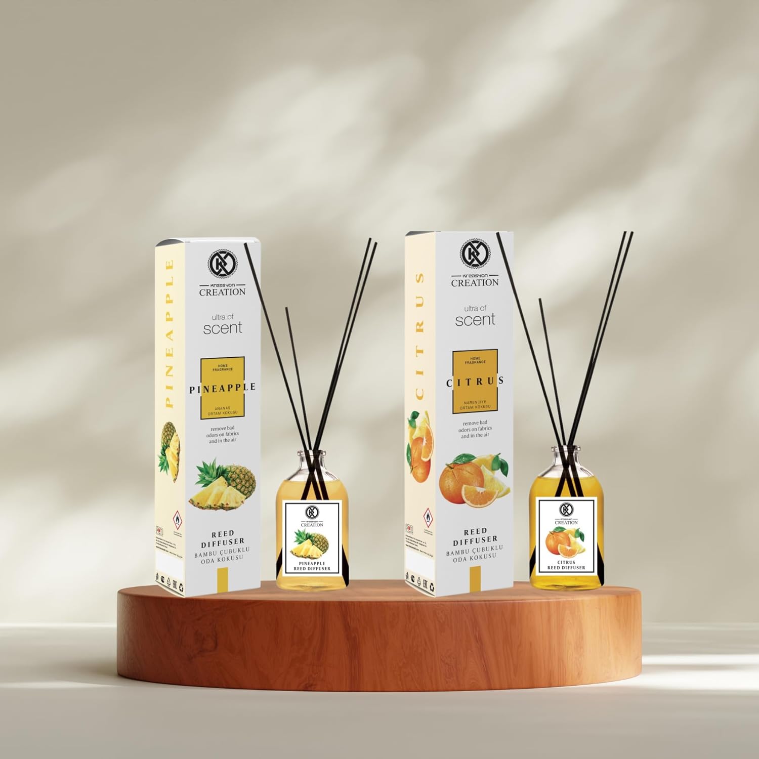Room Freshener Set - Pineapple Citrus Aromatherapy Diffuser 115 ml