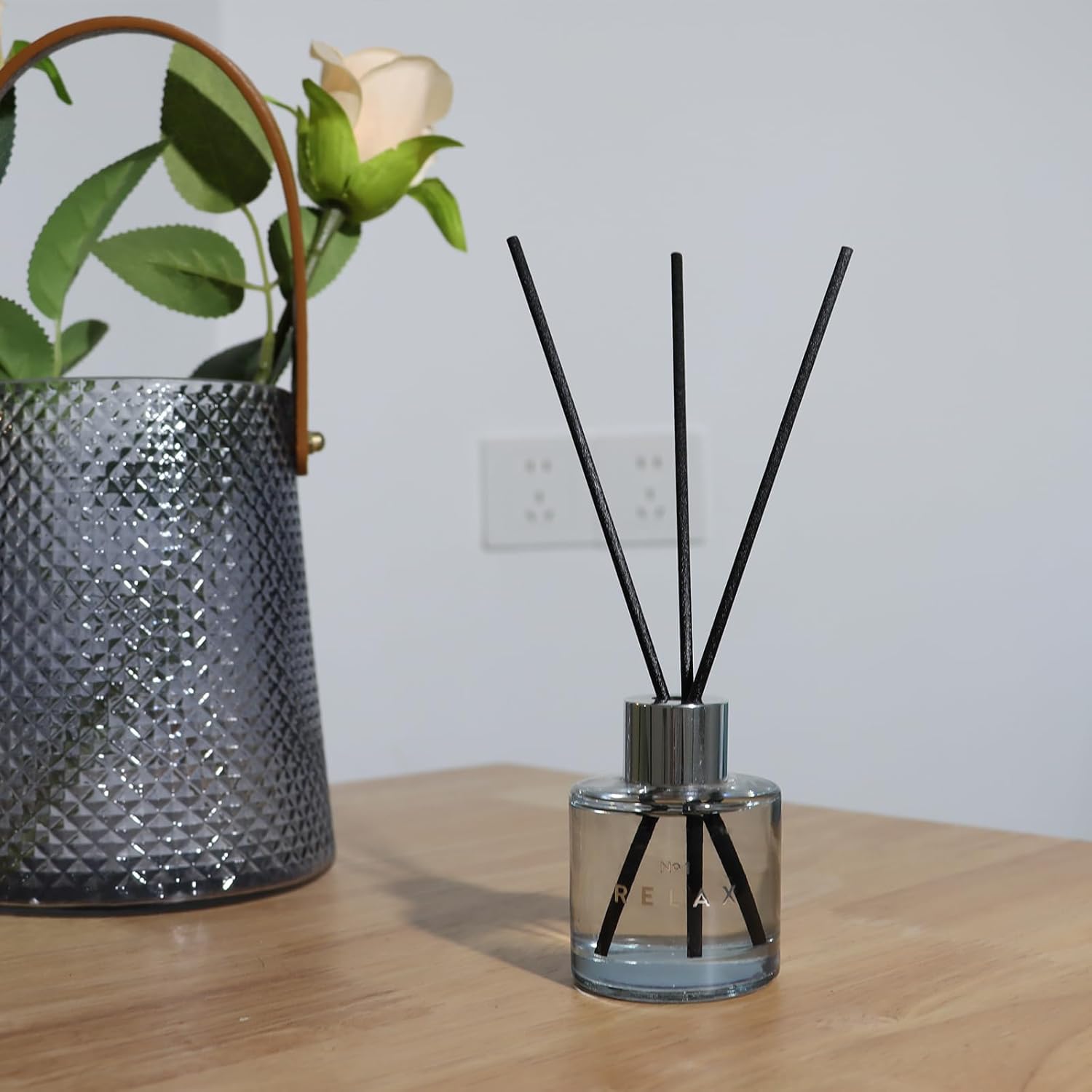 3 Pack Fragrance Reed Diffuser Set with 12 Black Fiber Sticks
