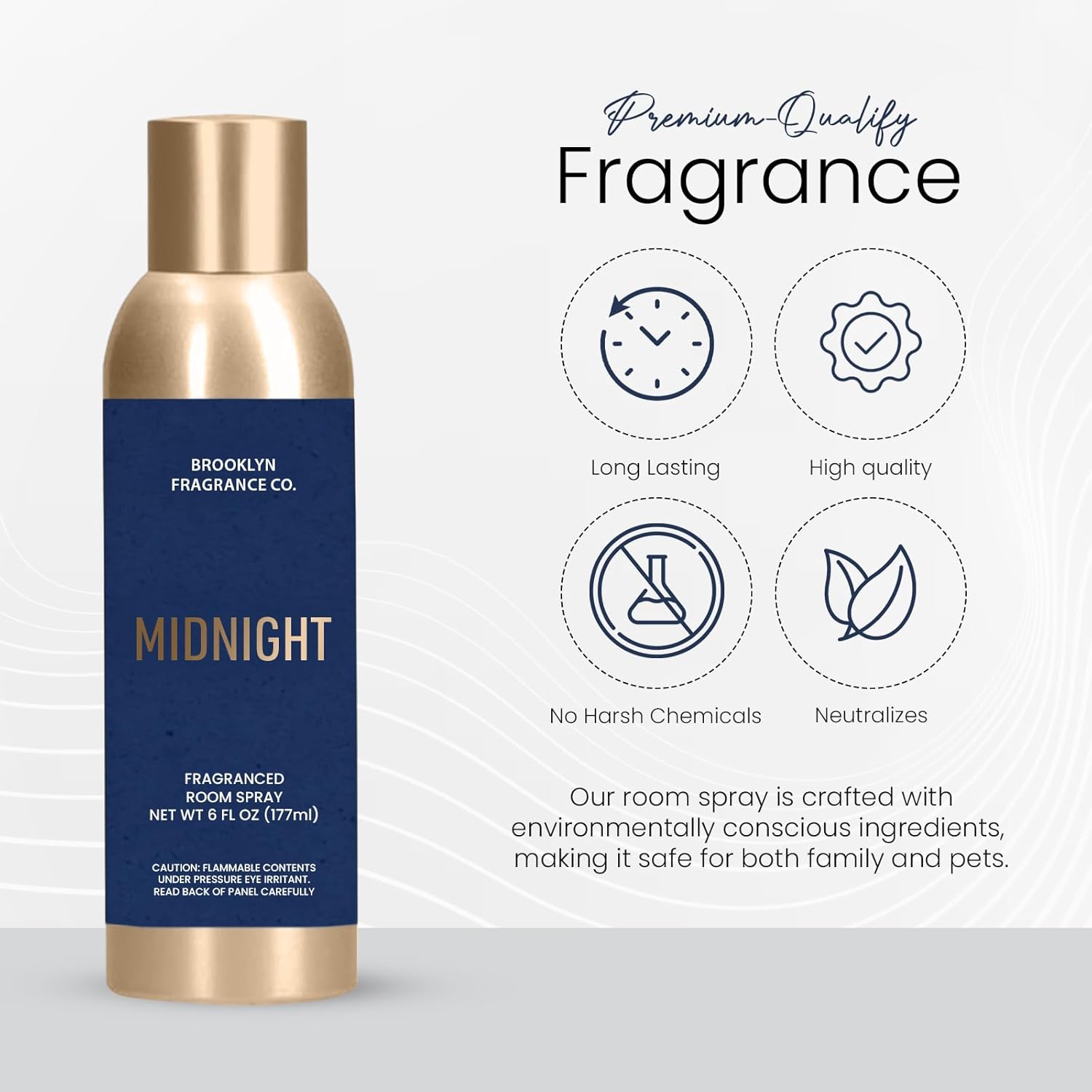 Brooklyn Fragrance Co Midnight Room Spray - 6 Fl Oz Premium Home Air Freshener