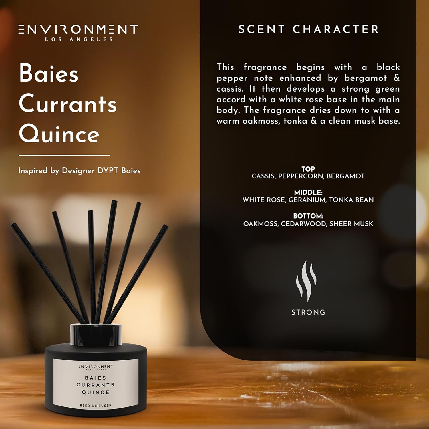 Designer Inspired Luxury Reed Diffuser with Baies Currants Quince Scent