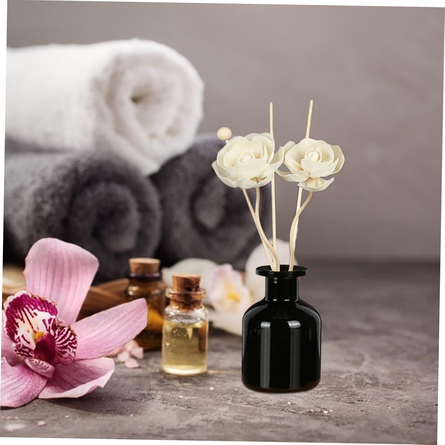 FOMIYES 6pcs Reed Diffuser Sticks Flower Heads Essential Oil Refills for Home Aromatherapy Decorative Diffuser Set