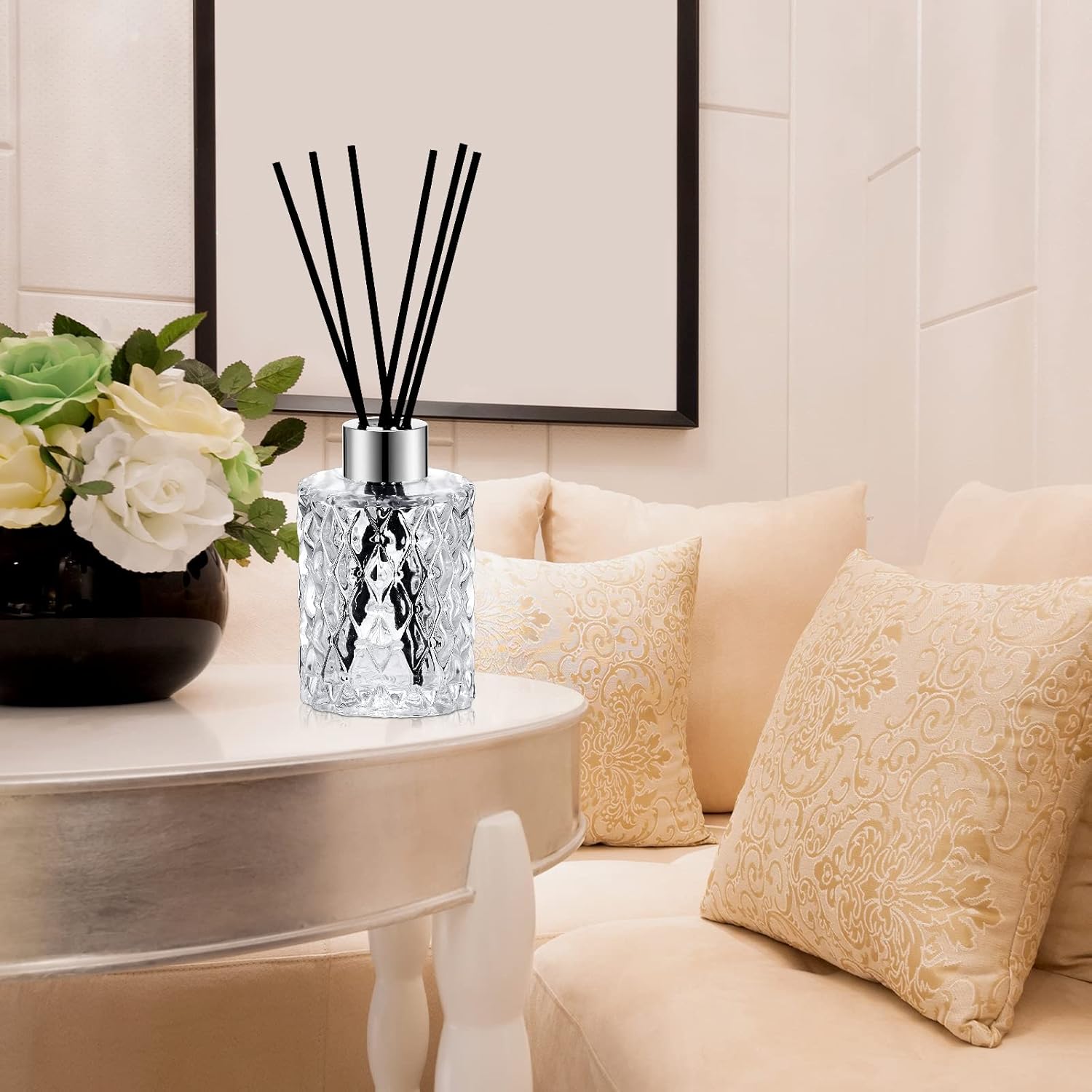 Norme 16 Piece Glass Reed Diffuser Set with Rattan Sticks and Caps