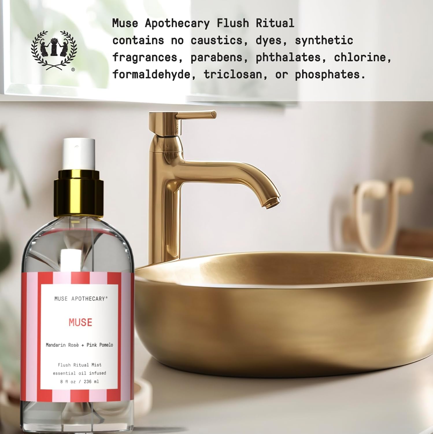 Muse Apothecary Flush Ritual Toilet Spray - 8 oz Pack of 3