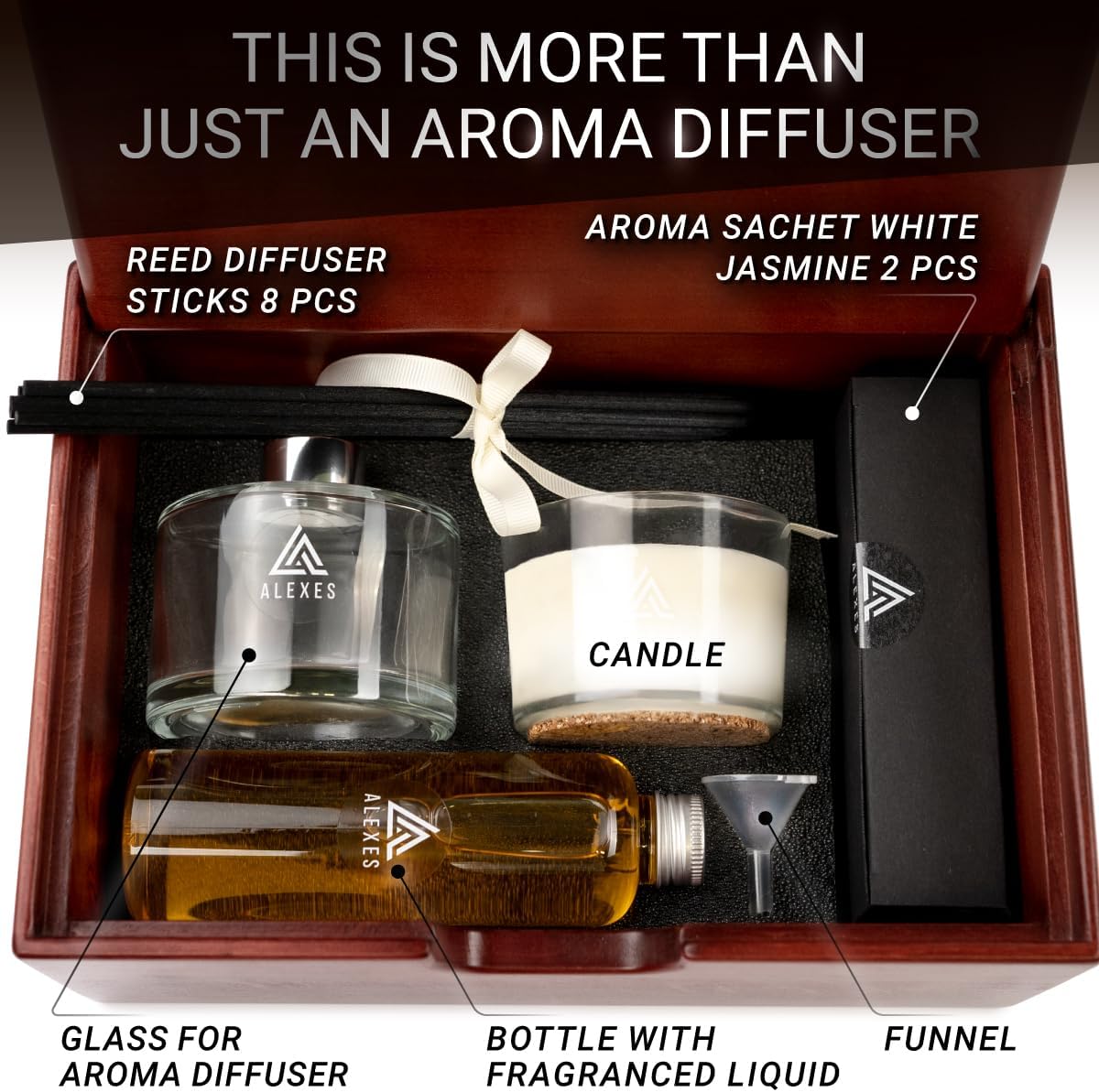 Essential Oil Diffuser Set with Aroma Candle and Sachet