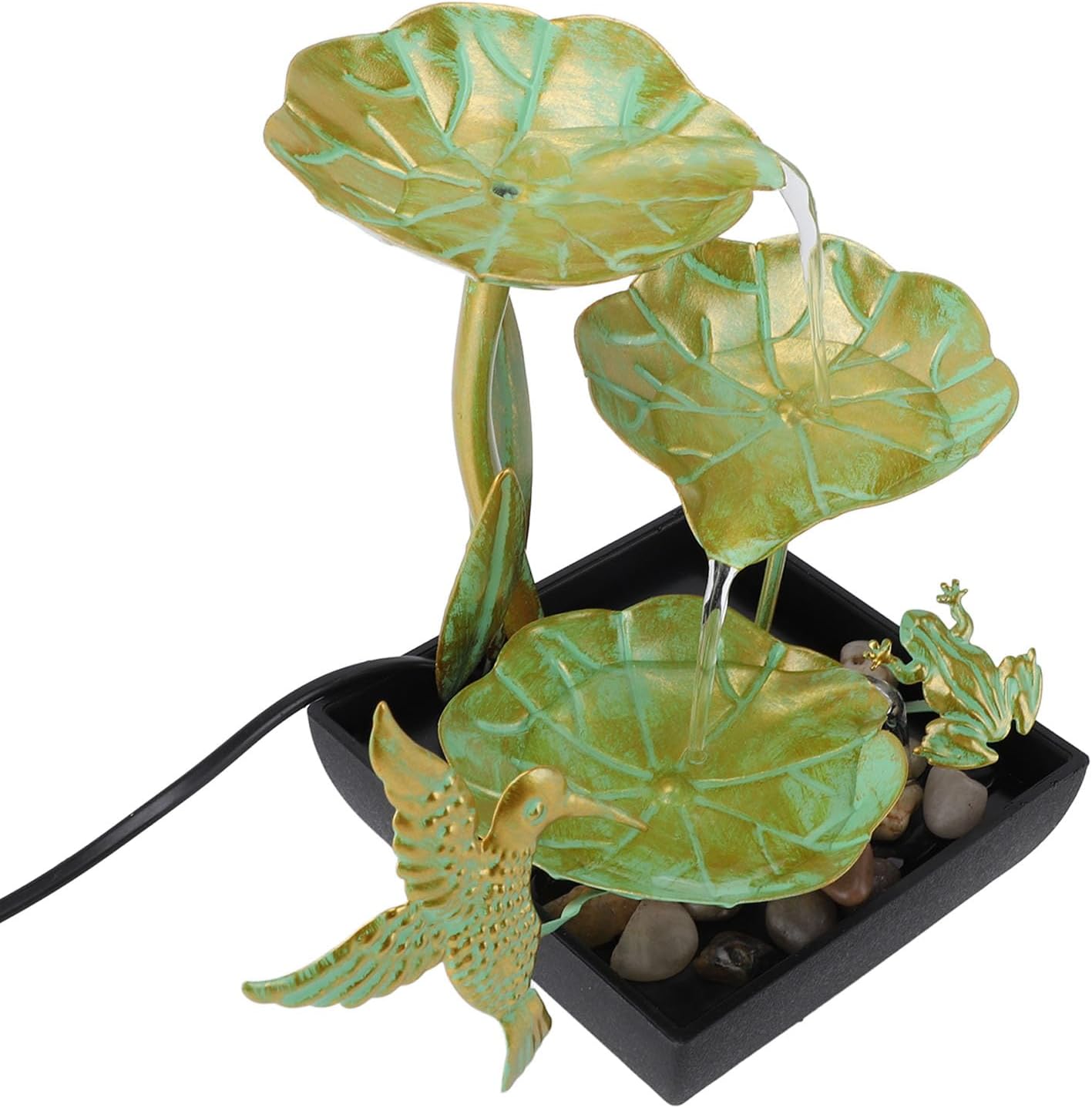 Zen Water Fountain with LED Light and Quiet Pump