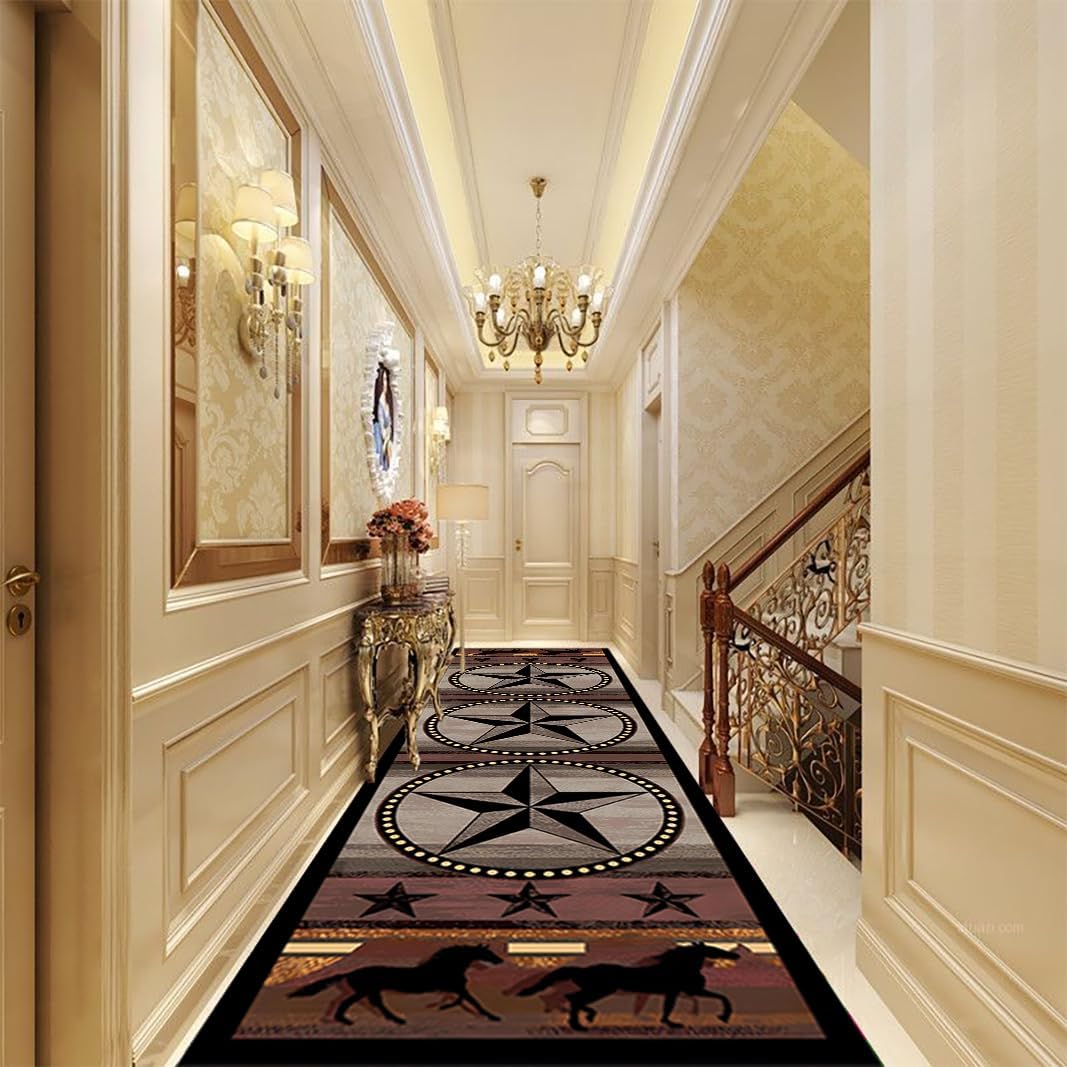 Vintage Rustic Barn Star Rug 2x7ft Hallway Floor Mat