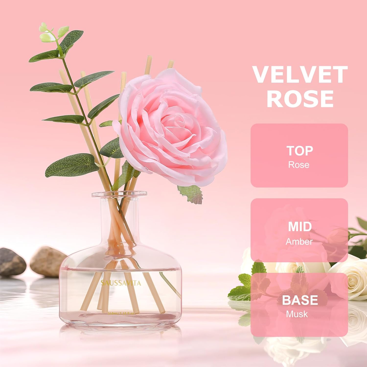 Saussavita Reed Diffusers Set Tangerine Pink Rose