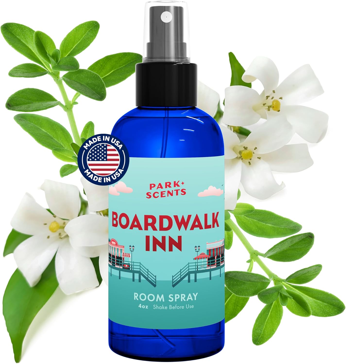 Boardwalk Inn Inspired Luxury Fragrance Room Spray Bergamot Thyme Chrysanthemum Jasmine White Tea 4oz