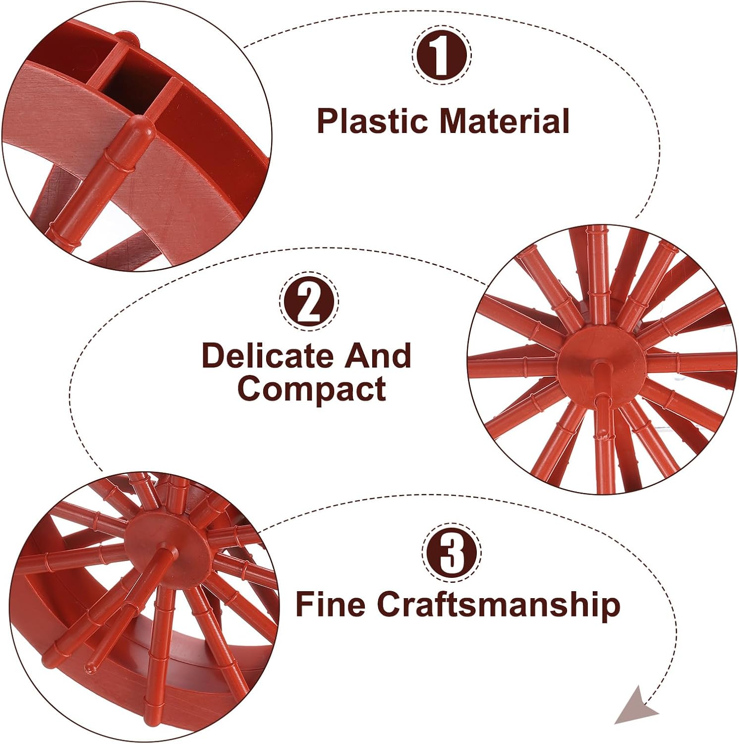 Uxcell 2 Pcs Fountain Water Wheel 59 Inch Desktop Decor Statue Aquarium Wheel Red