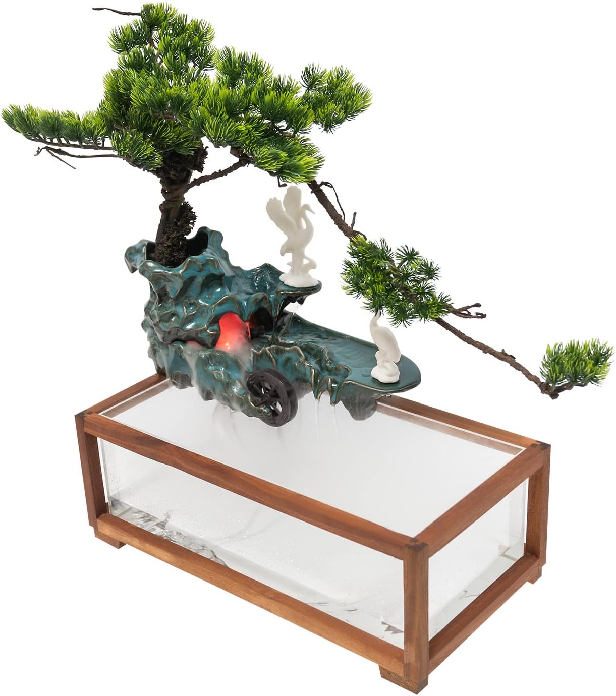 Tabletop Fountain with LED Light and Water Wheel