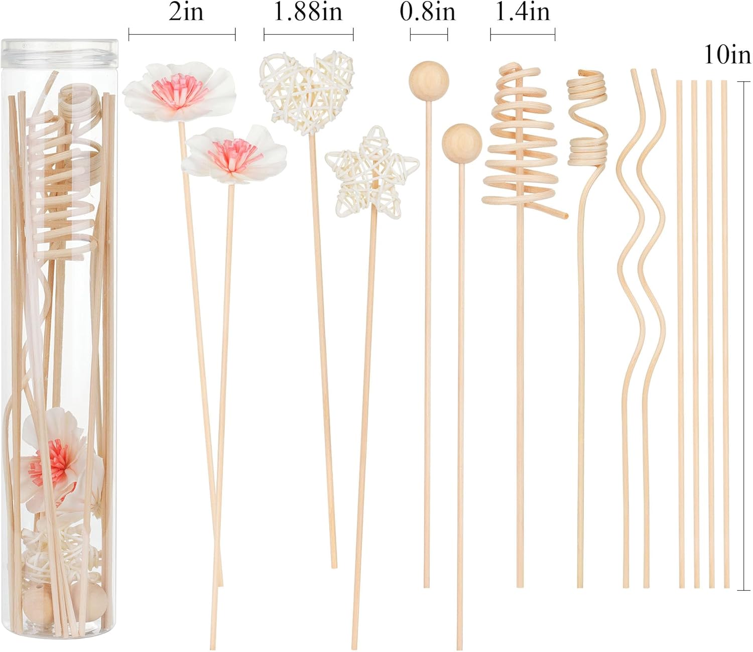 20pc Rattan Flower Diffuser Set for Home and Office Decor