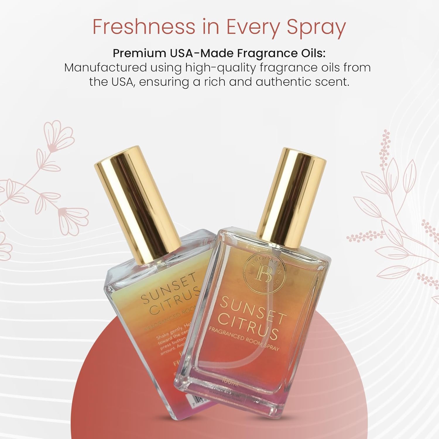 Brooklyn Fragrance Co Watercolor Ombre Room Spray - Premium Sunset Citrus