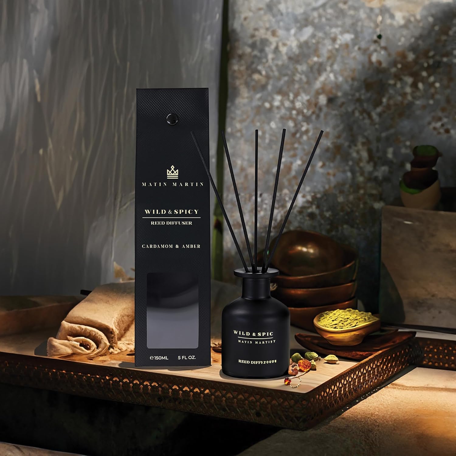 Wild and Spicy Reed Diffuser 5oz - Cardamom Amber Scent
