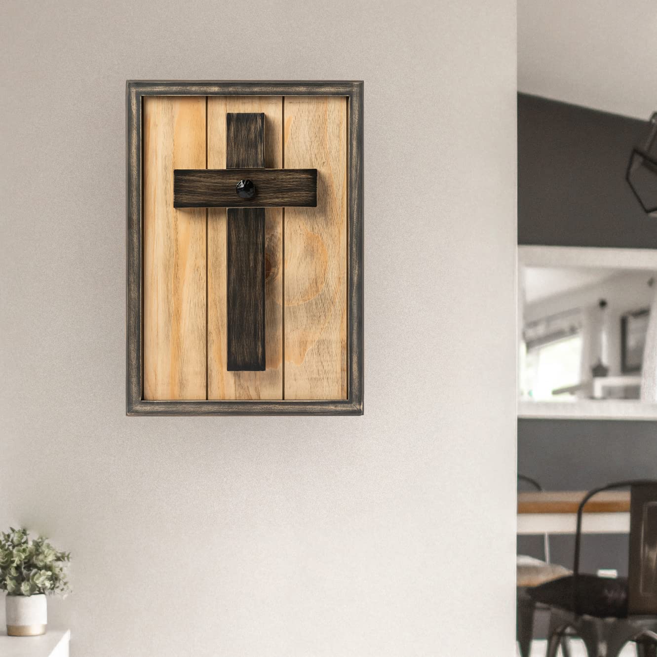 Rustic Knotty Pine Wedding Unity Cross for Your Wall