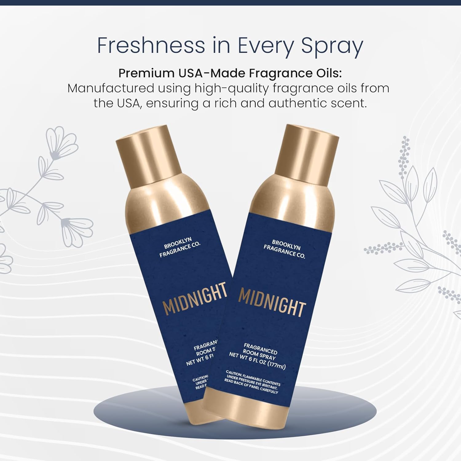 Brooklyn Fragrance Co Midnight Room Spray - 6 Fl Oz Premium Home Air Freshener