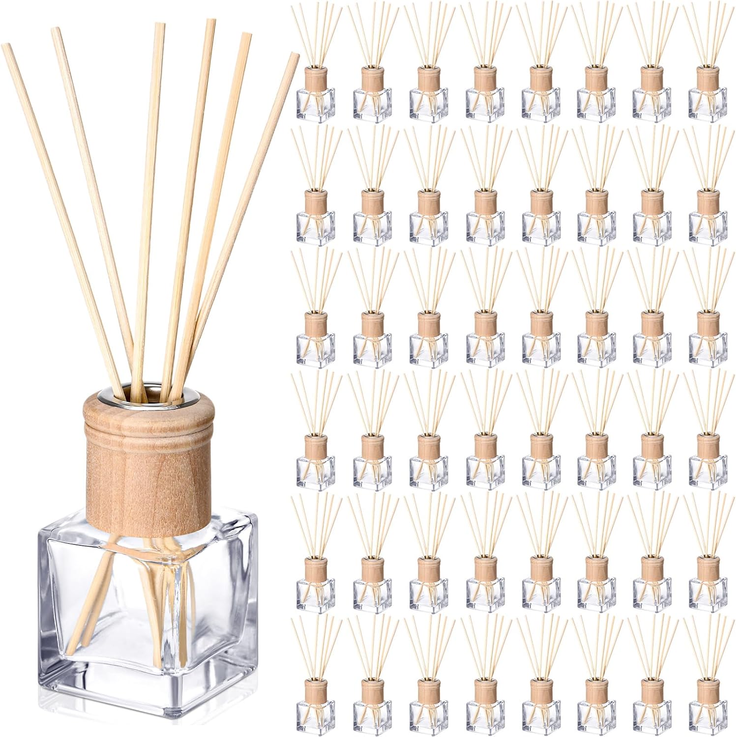 Roshtia 50 Set Reed Diffuser Bottles with Wooden Caps