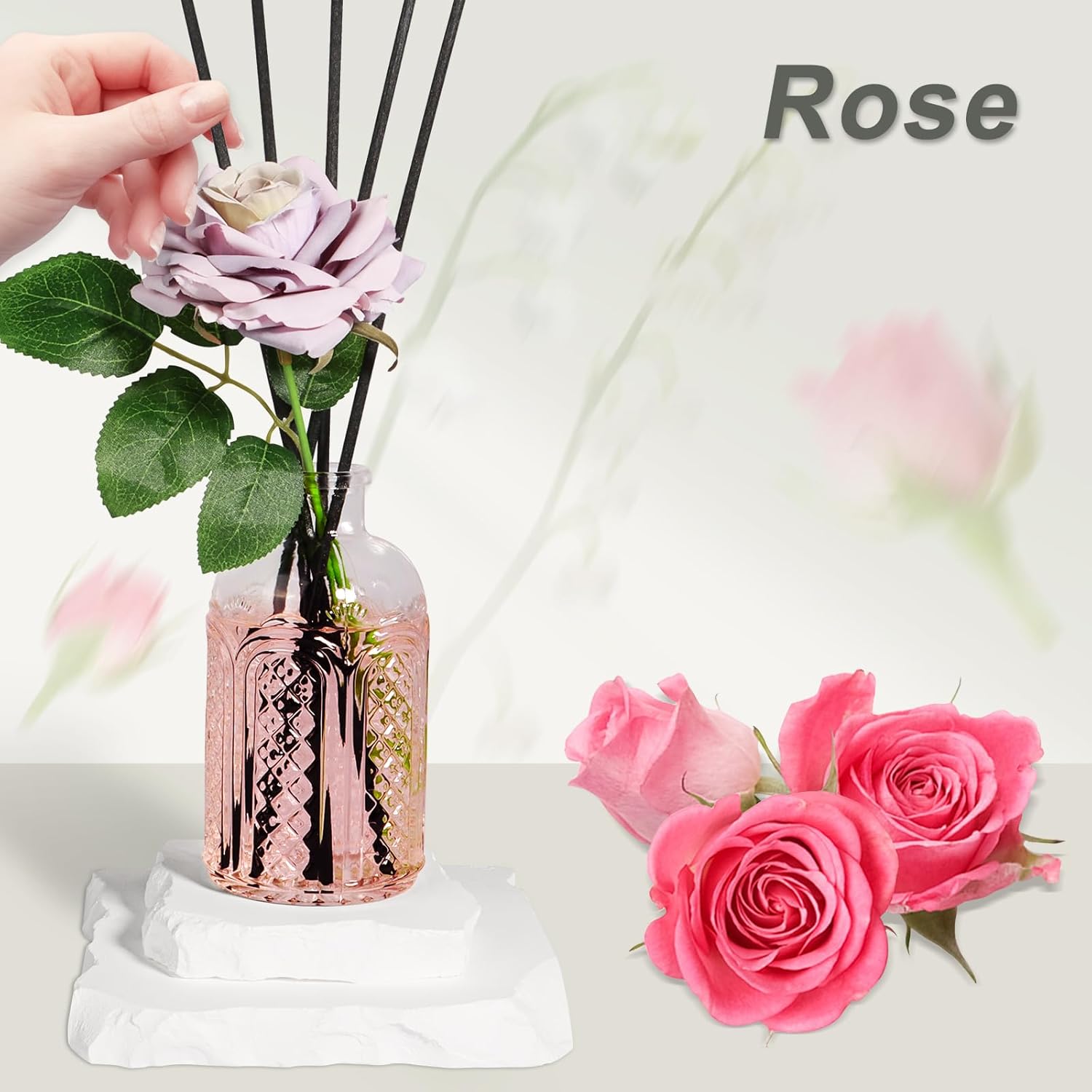 DIUFJAG 67 Oz Rose Reed Diffuser Set