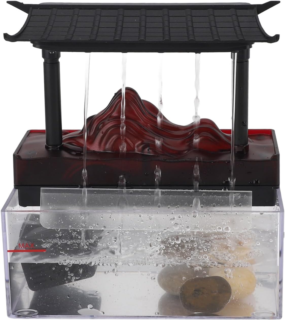 Tabletop Water Fountain with LED Light USB Powered Compact Design