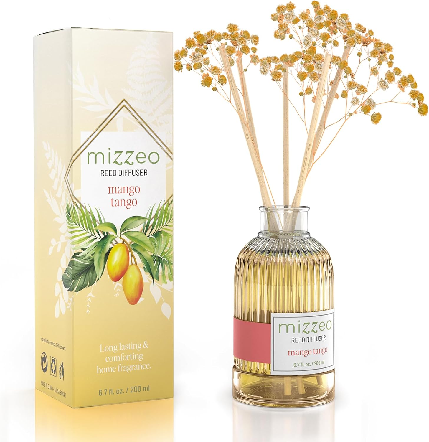 MIZZEO Reed Diffuser Set Mango Tango 676 Fl Oz