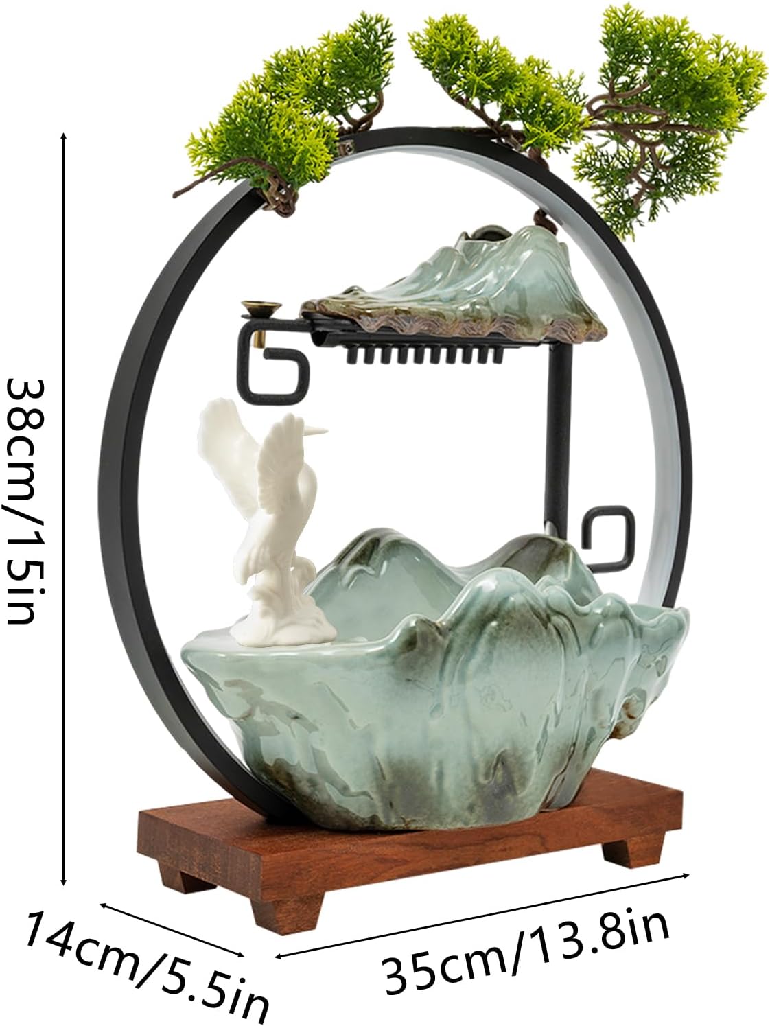 Haraisyo Romantic Tabletop Water Fountain with LED Light